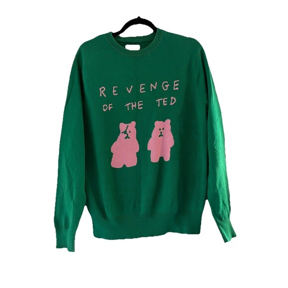 Teddy Fresh Sweaters - Teddy Fresh Revenge of the Ted Pullover Knit Sweater Crew Neck Black Mens S